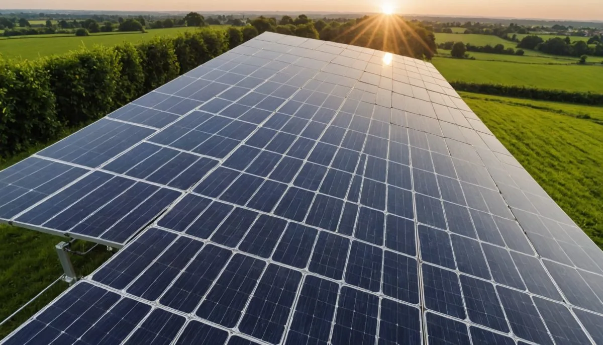Panneaux solaires sur un toit résidentiel sous un ciel bleu