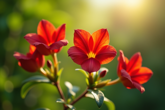Fleurs d'erythrina en pleine floraison en extérieur