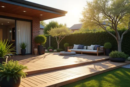 Terrasse spacieuse idéale pour profiter de l'été en toute légalité