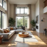 sous-sol aménagé avec hauteur sous plafond confortable et éclairage naturel