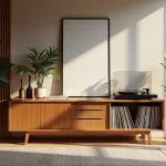 Meuble vinyle stylé transformant l'ambiance d'un salon moderne