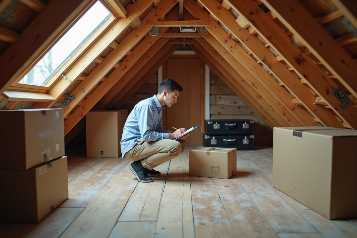 Jeune homme inspectant l