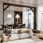 Espace de vie avec claustras sur mesure dans une maison ancienne